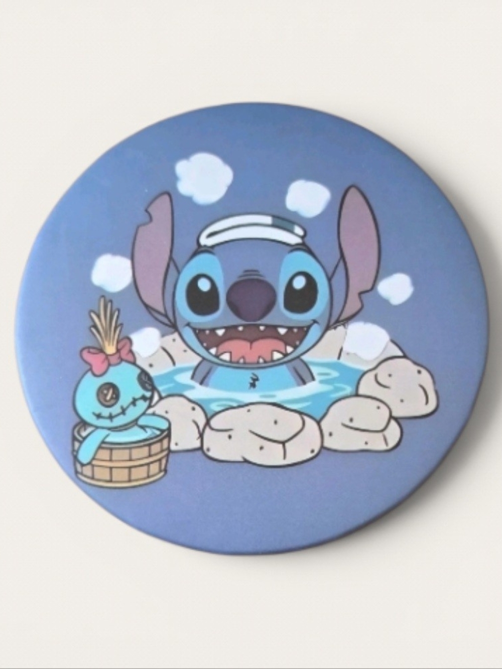 Blue Stitch Graphic Compact Mirror